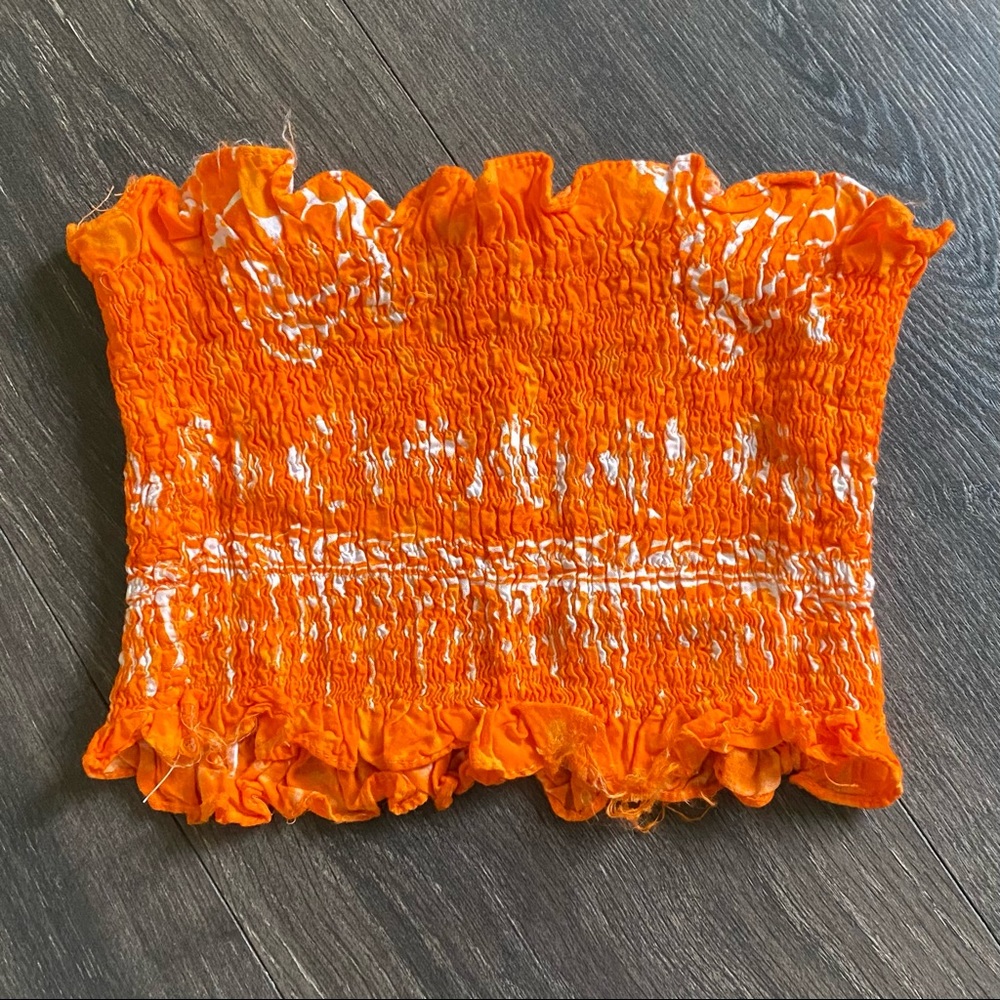 Tropical Bright Orange Tube Top